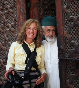 Rosemary in Karouine Mosqe Rosemary and a Moroccan man in traditional dress